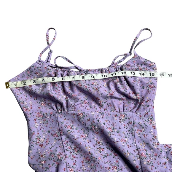 PacSun John Galt Ditzy Floral Lilac Purple Milkmaid Sundress - Picture 11 of 11